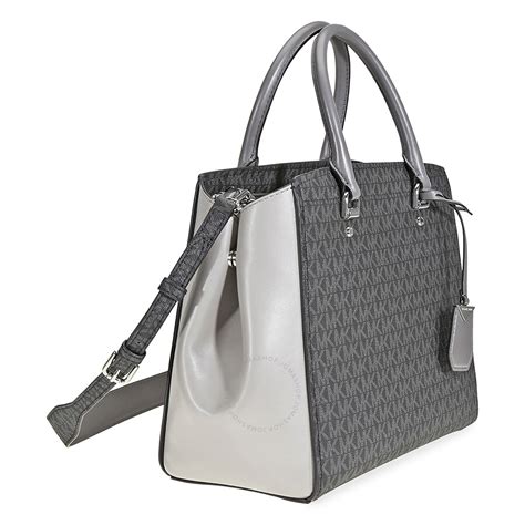 michael kors small grey bag|michael kors signature tote gray.